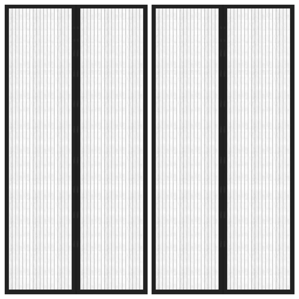 insektnet til dør 2 stk. med magneter 220x100 cm sort