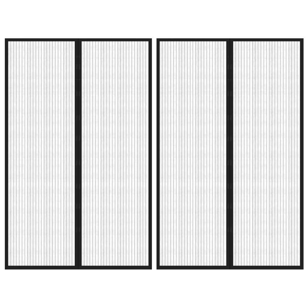insektnet til dør 2 stk. med magneter 220x130 cm sort