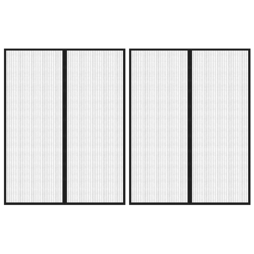 insektnet til dør 2 stk. med magneter 230x160 cm sort
