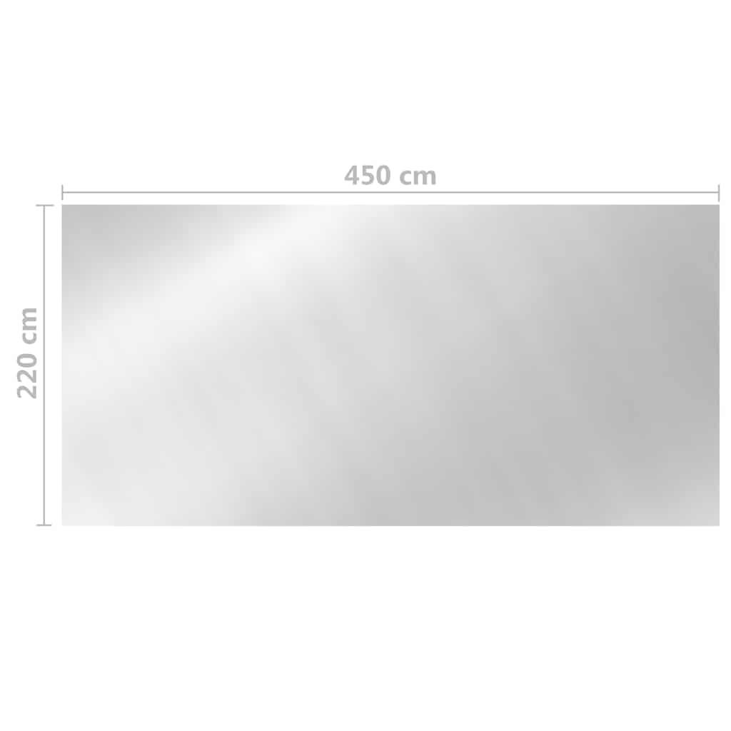 poolovertræk 450x220 cm PE sølvfarvet