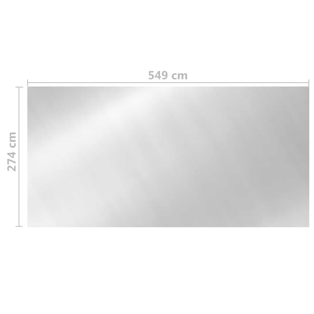 poolovertræk 549x274 cm PE sølvfarvet