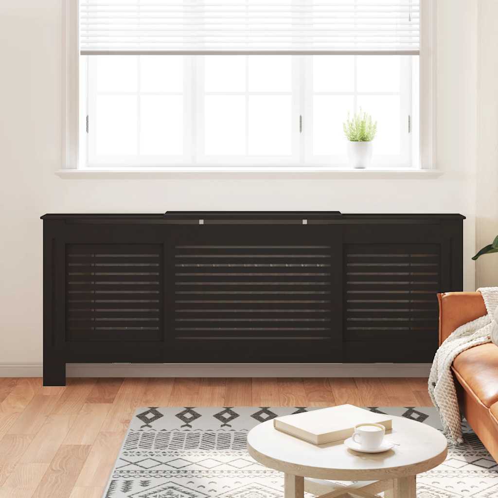 radiatorskjuler 205 cm MDF sort