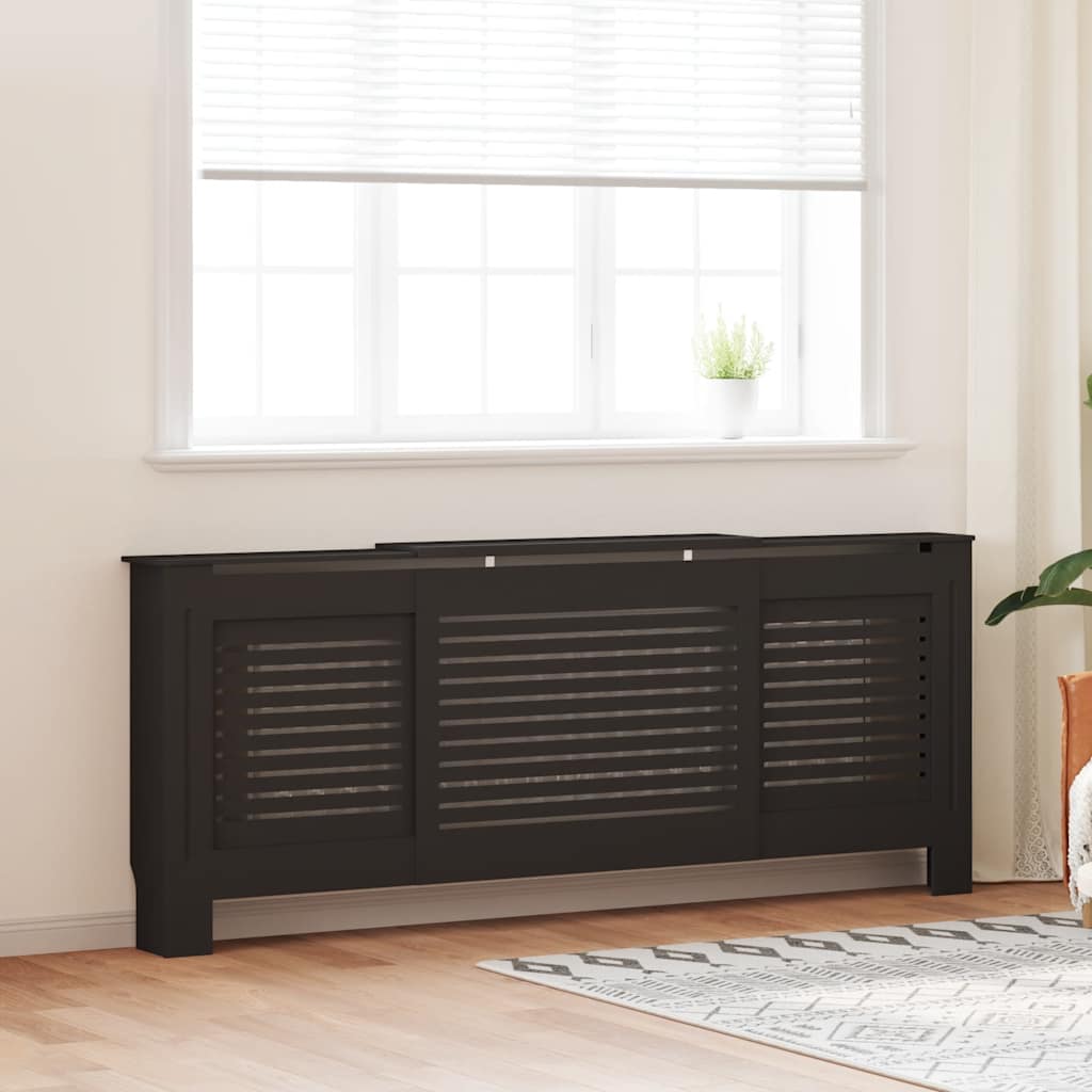 radiatorskjuler 205 cm MDF sort
