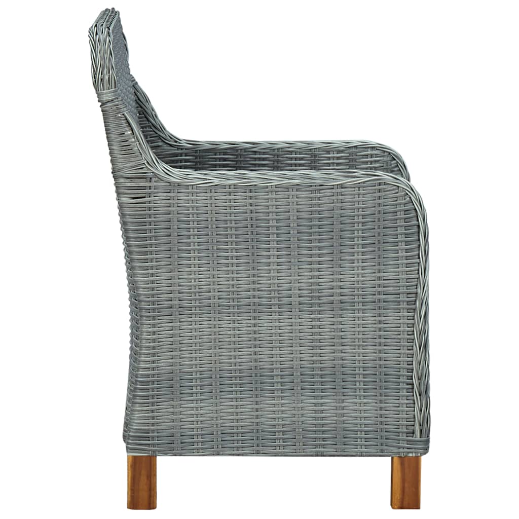 havestole med hynder 2 stk. polyrattan lysegrå