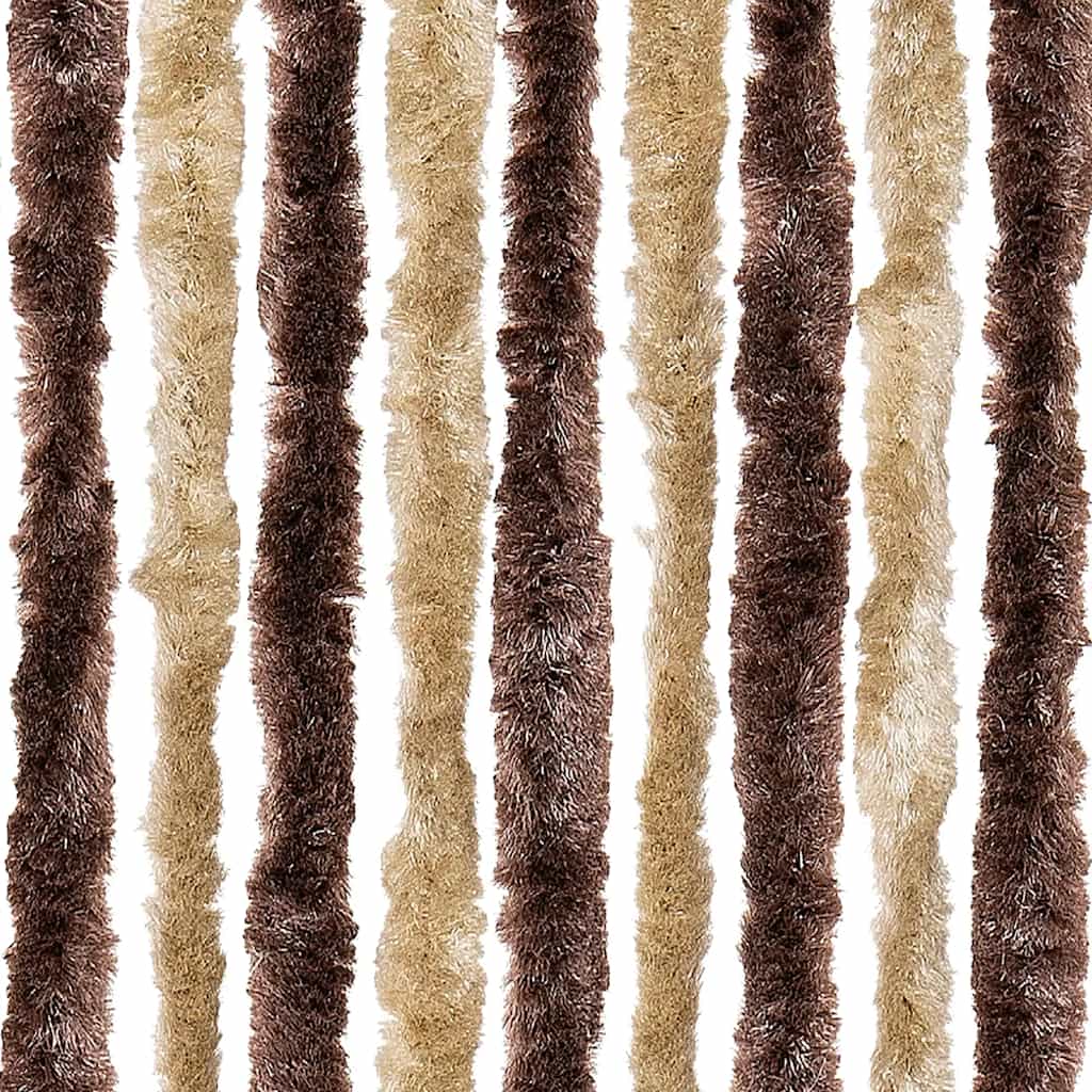 insektgardin 56x200 cm chenille beige og lysebrun