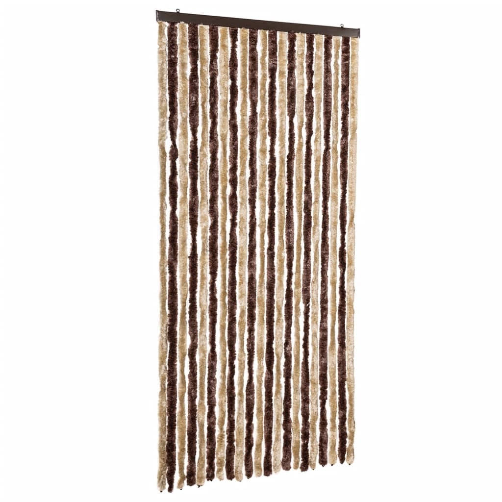 insektgardin 90x200 cm chenille beige og lysebrun