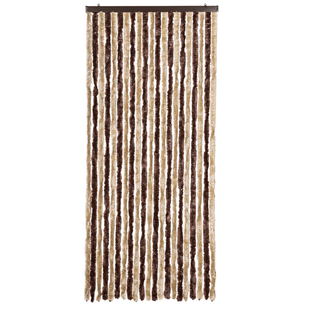 insektgardin 90x200 cm chenille beige og lysebrun