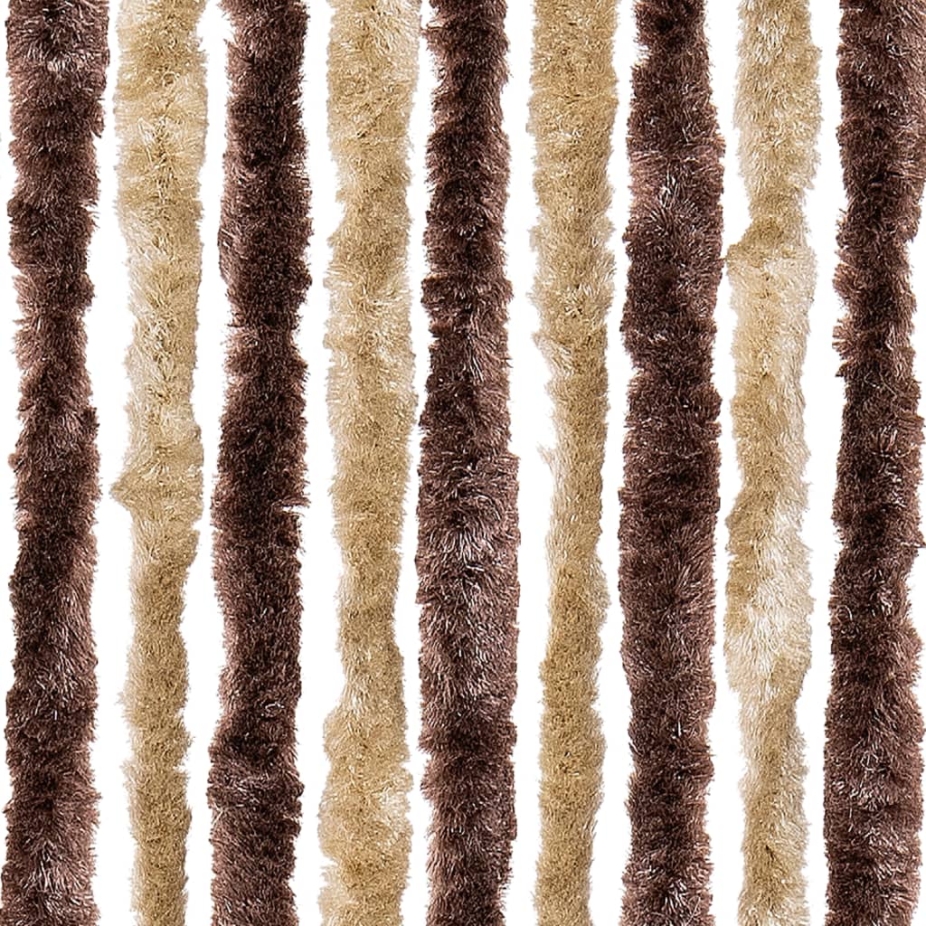 insektgardin 90x200 cm chenille beige og lysebrun