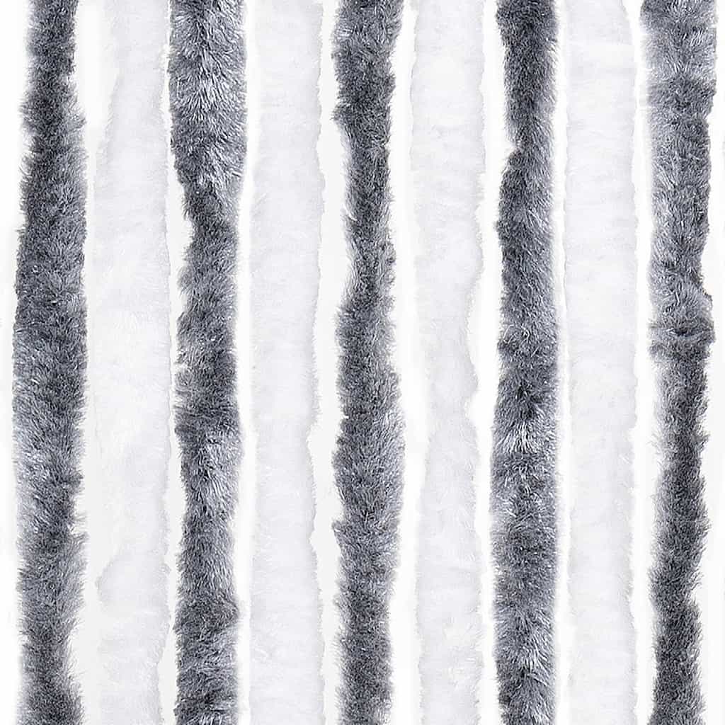 insektgardin 56x200 cm chenille grå og hvid