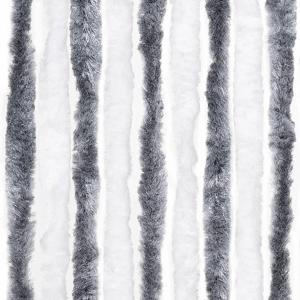insektgardin 90x200 cm chenille grå og hvid