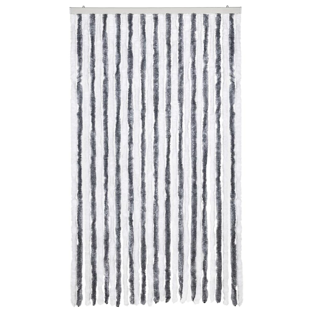 insektgardin 118x200 cm chenille grå og hvid