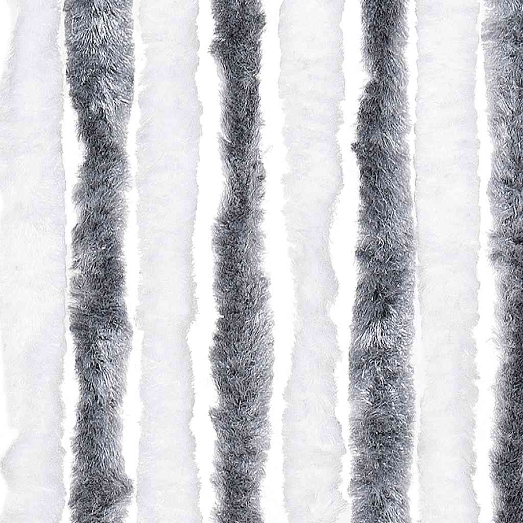 insektgardin 118x200 cm chenille grå og hvid