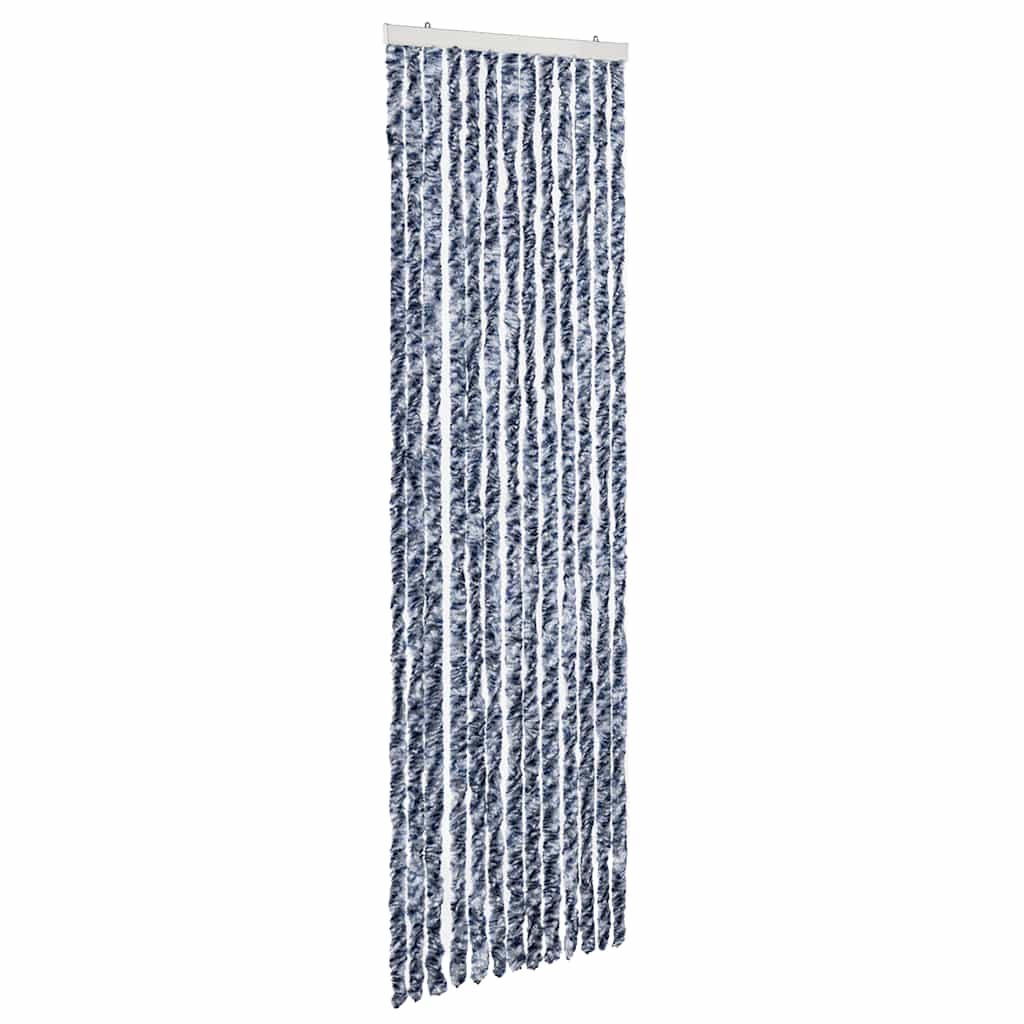 insektgardin 56x200 cm chenille blå og hvid