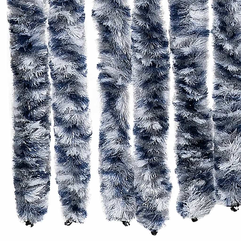 insektgardin 56x200 cm chenille blå og hvid