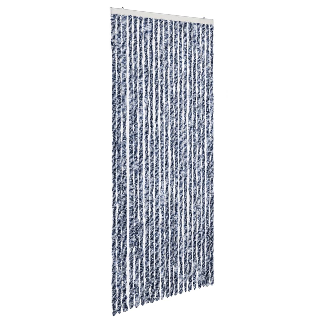 insektgardin 90x200 cm chenille blå og hvid