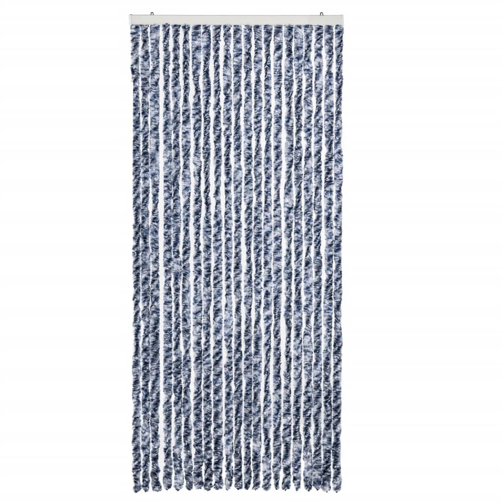 insektgardin 90x200 cm chenille blå og hvid