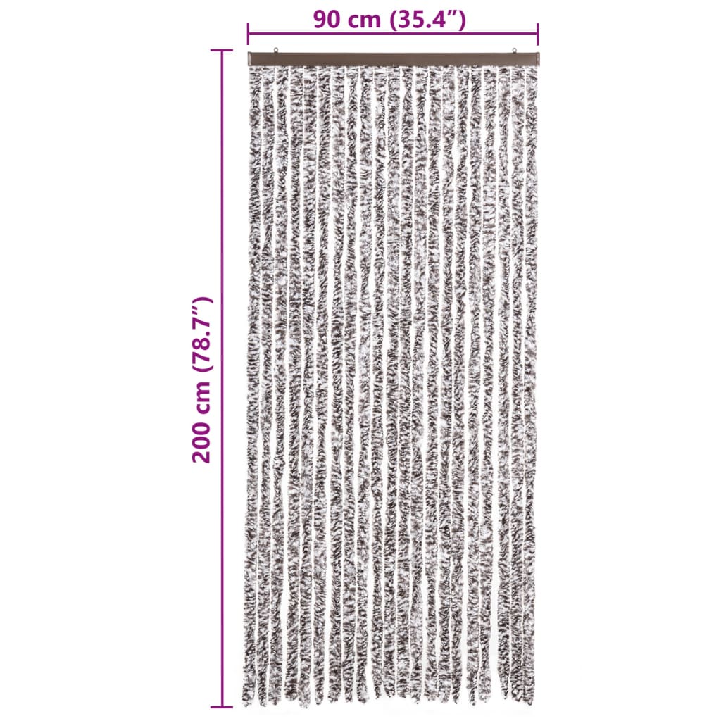 insektgardin 90x200 cm chenille brun og beige