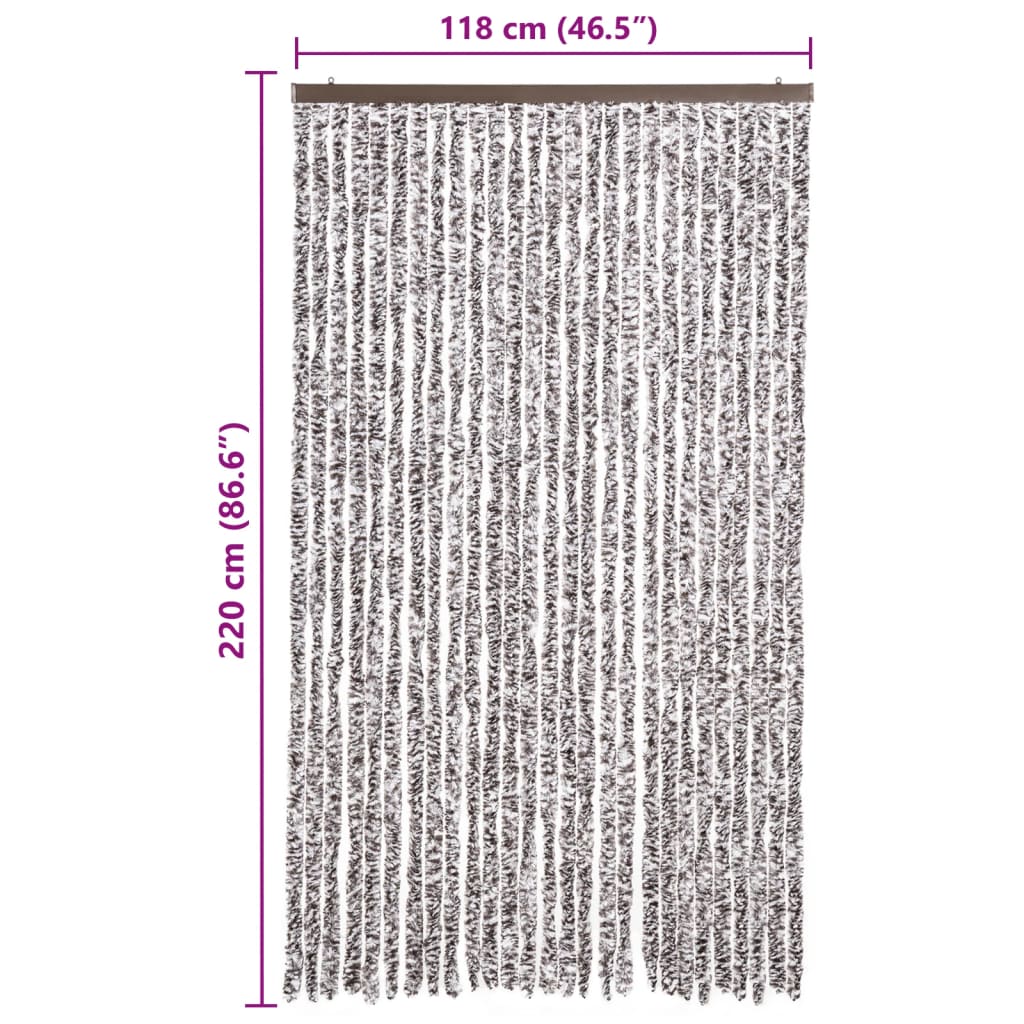 insektgardin 118x200 cm chenille brun og beige