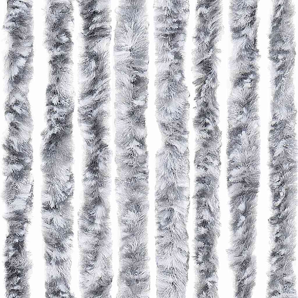 insektgardin 56x200 cm chenille grå og hvid