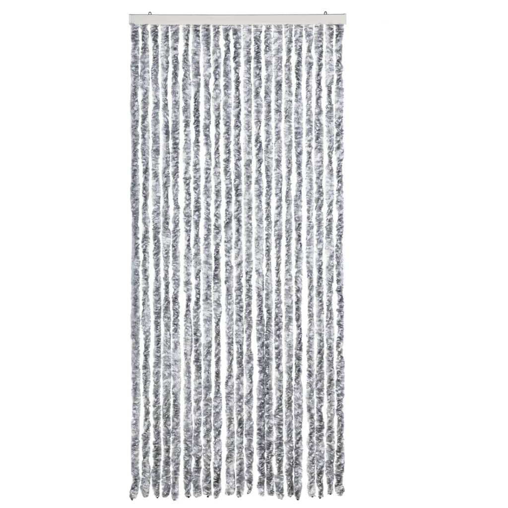 insektgardin 90x200 cm chenille grå og hvid