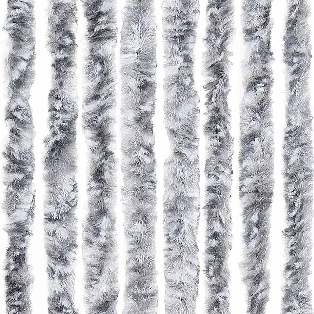 insektgardin 118x200 cm chenille hvid og grå
