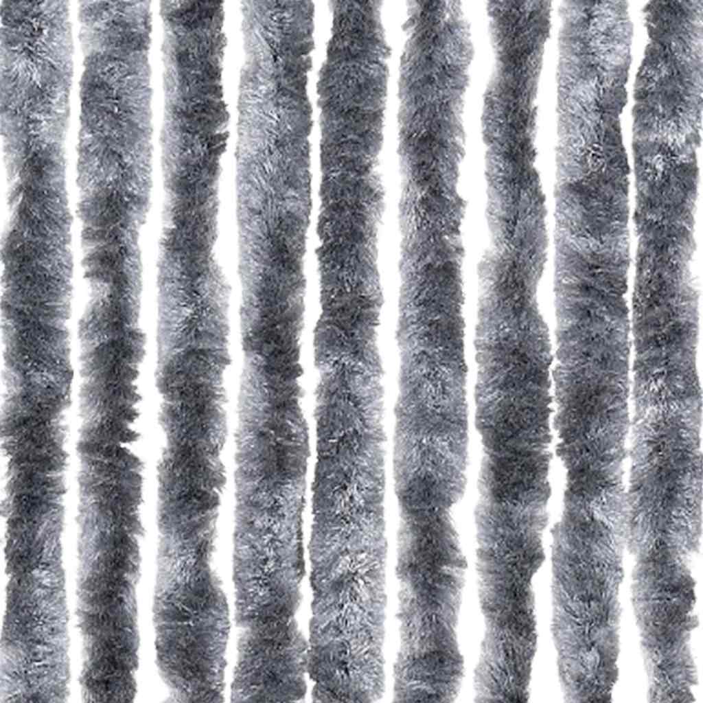 insektgardin 56x200 cm chenille sølvfarvet