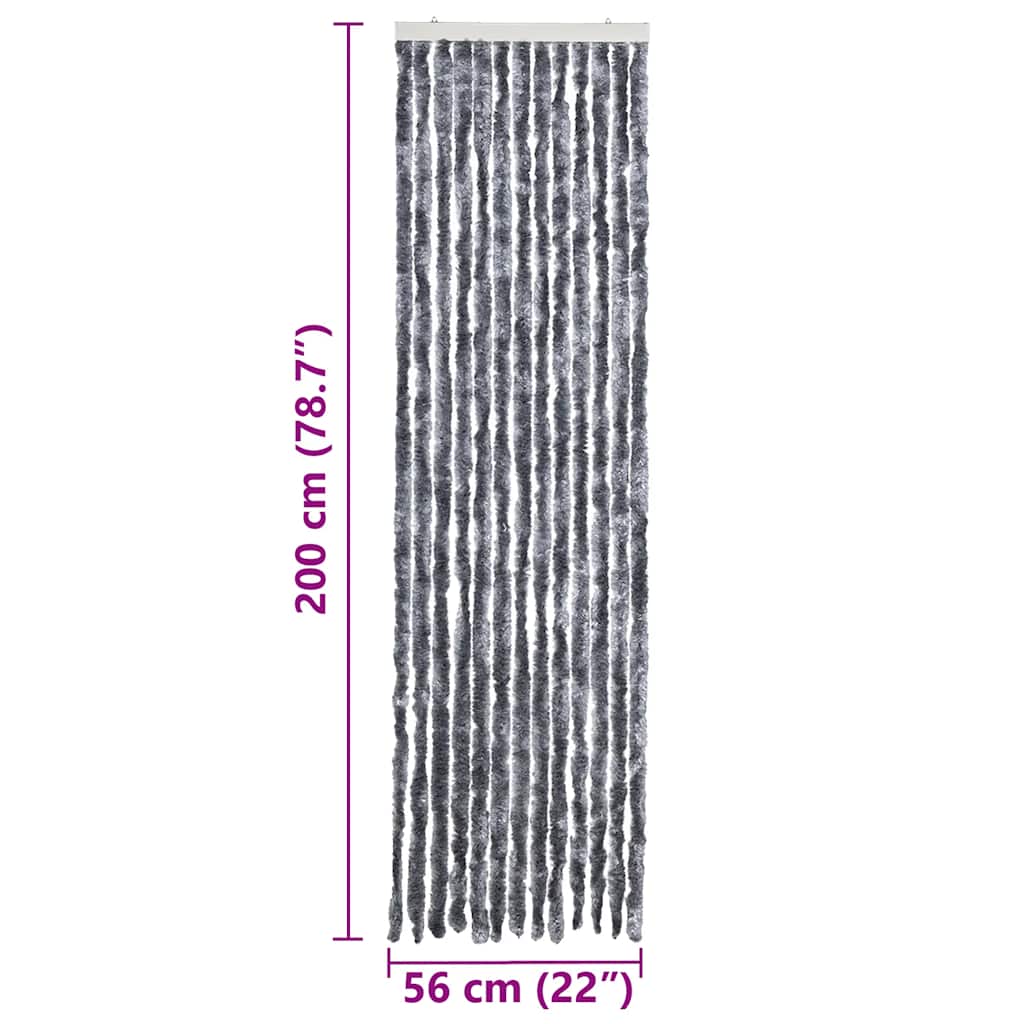 insektgardin 56x200 cm chenille sølvfarvet