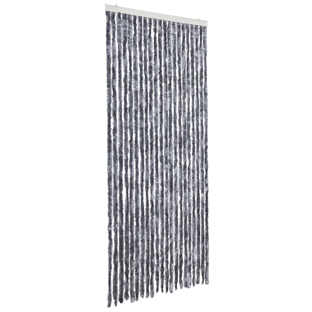 insektgardin 90x200 cm chenille sølvfarvet