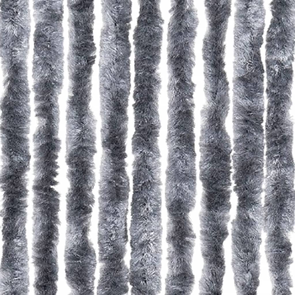 insektgardin 90x200 cm chenille sølvfarvet