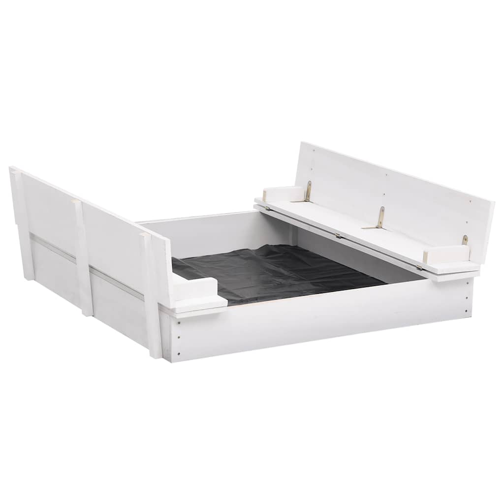 sandkasse 95x90x15 cm fyrretræ hvid