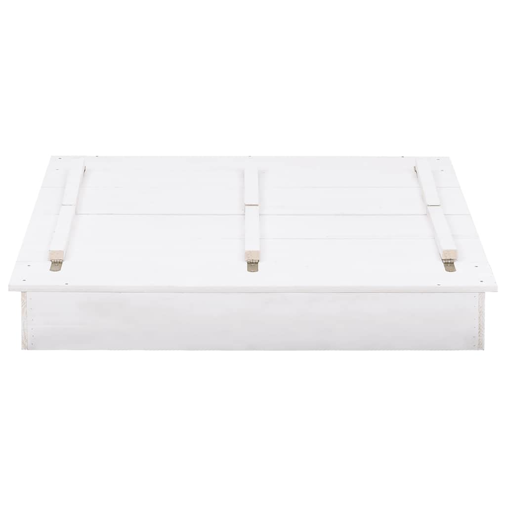 sandkasse 95x90x15 cm fyrretræ hvid