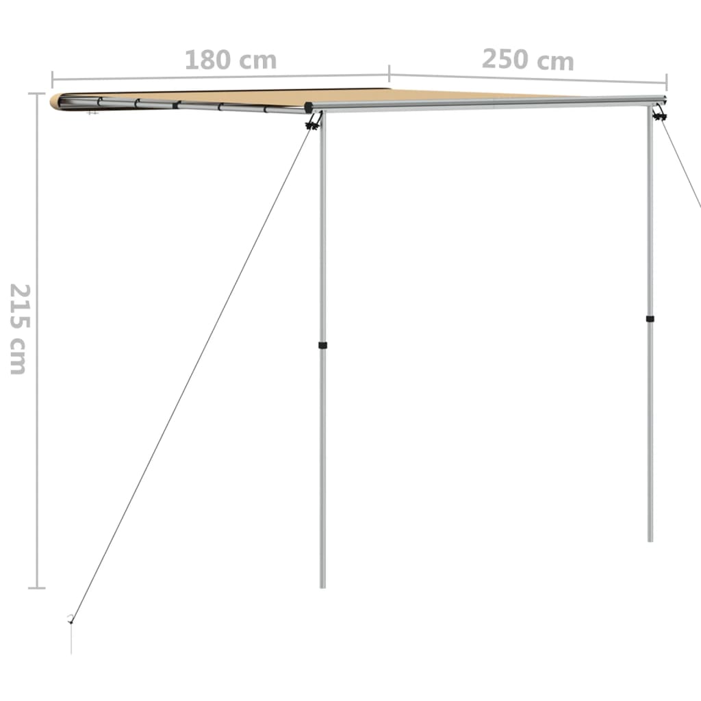 markise til campingvogne 1,8x2,5x2,15 m beige