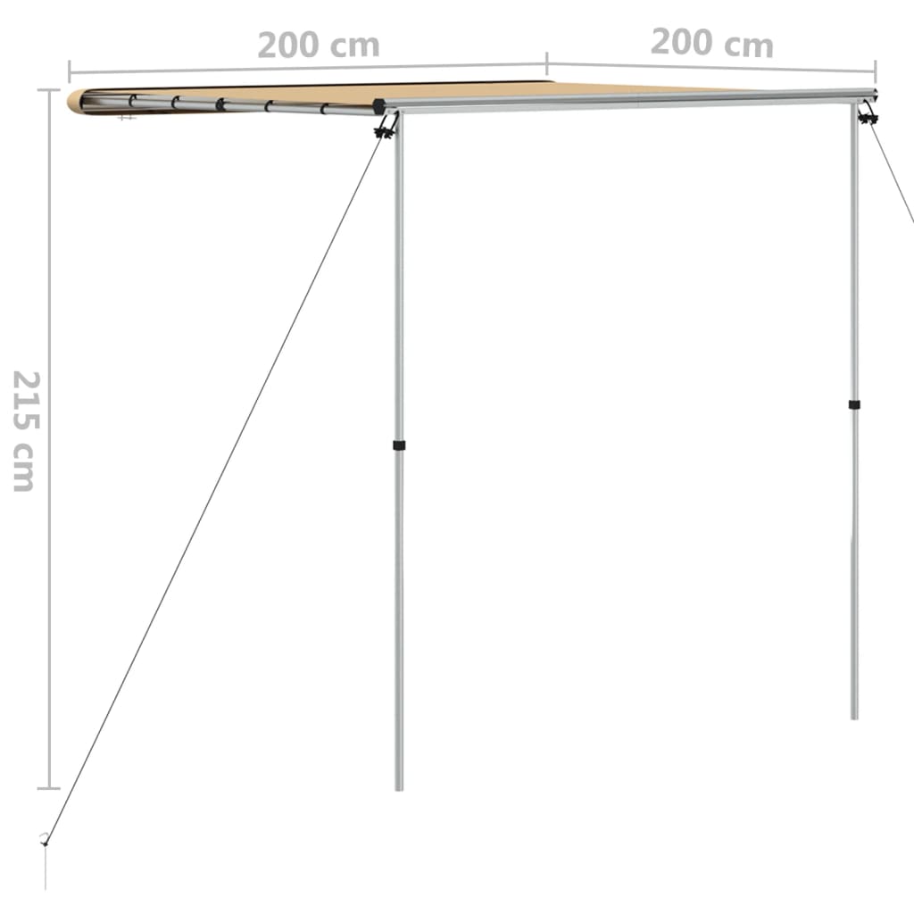 markise til campingvogne 2x2x2,15 m beige