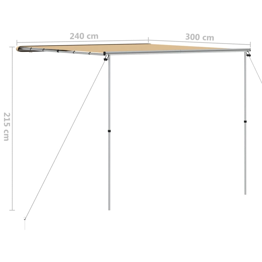 markise til campingvogne 2,4x3x2,15 m beige