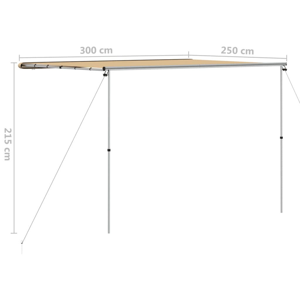 solsejl til campingvogn 3x2,5x2,15 m beige