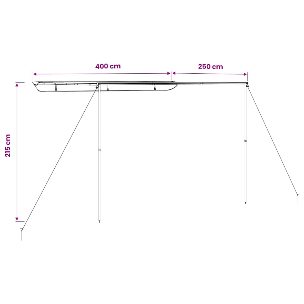 solsejl til campingvogn 4x2,5x2,15 m beige