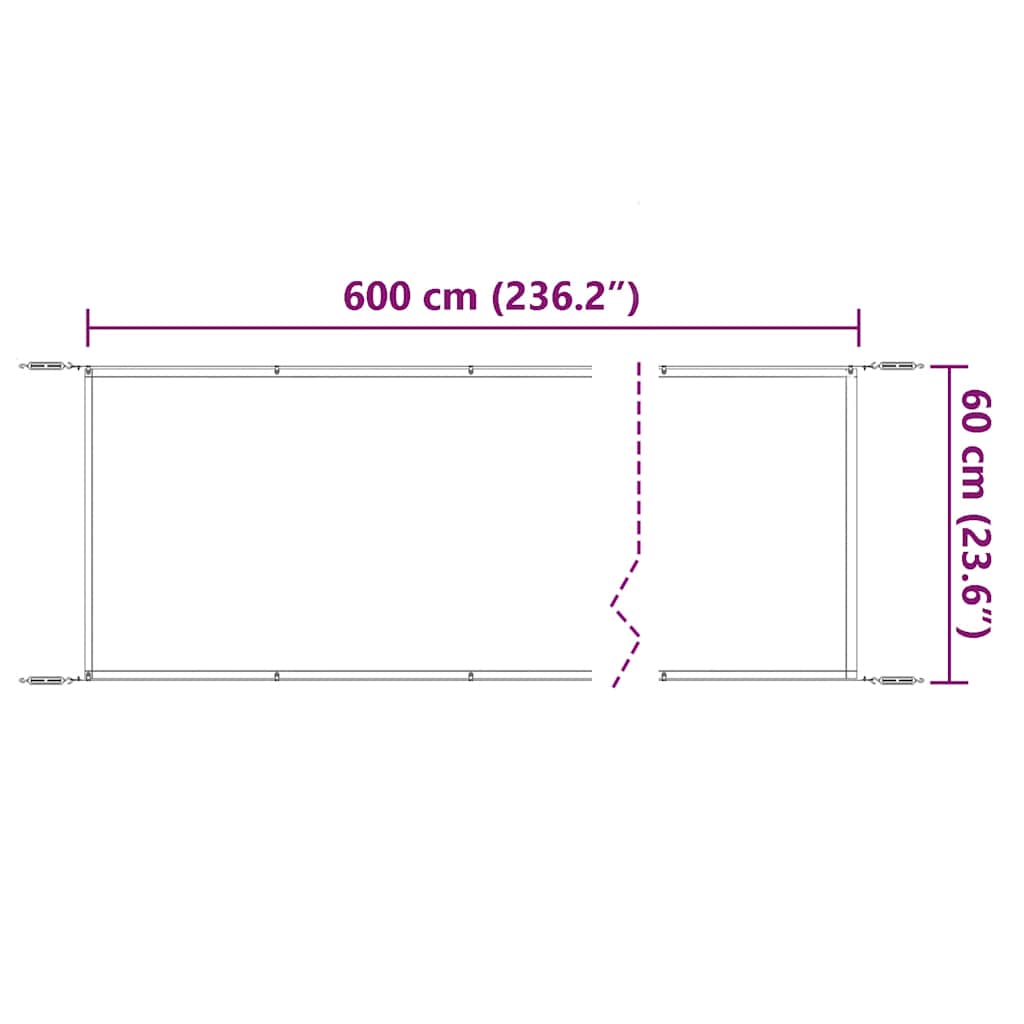 lodret markise 60x600 cm oxfordstof antracitgrå