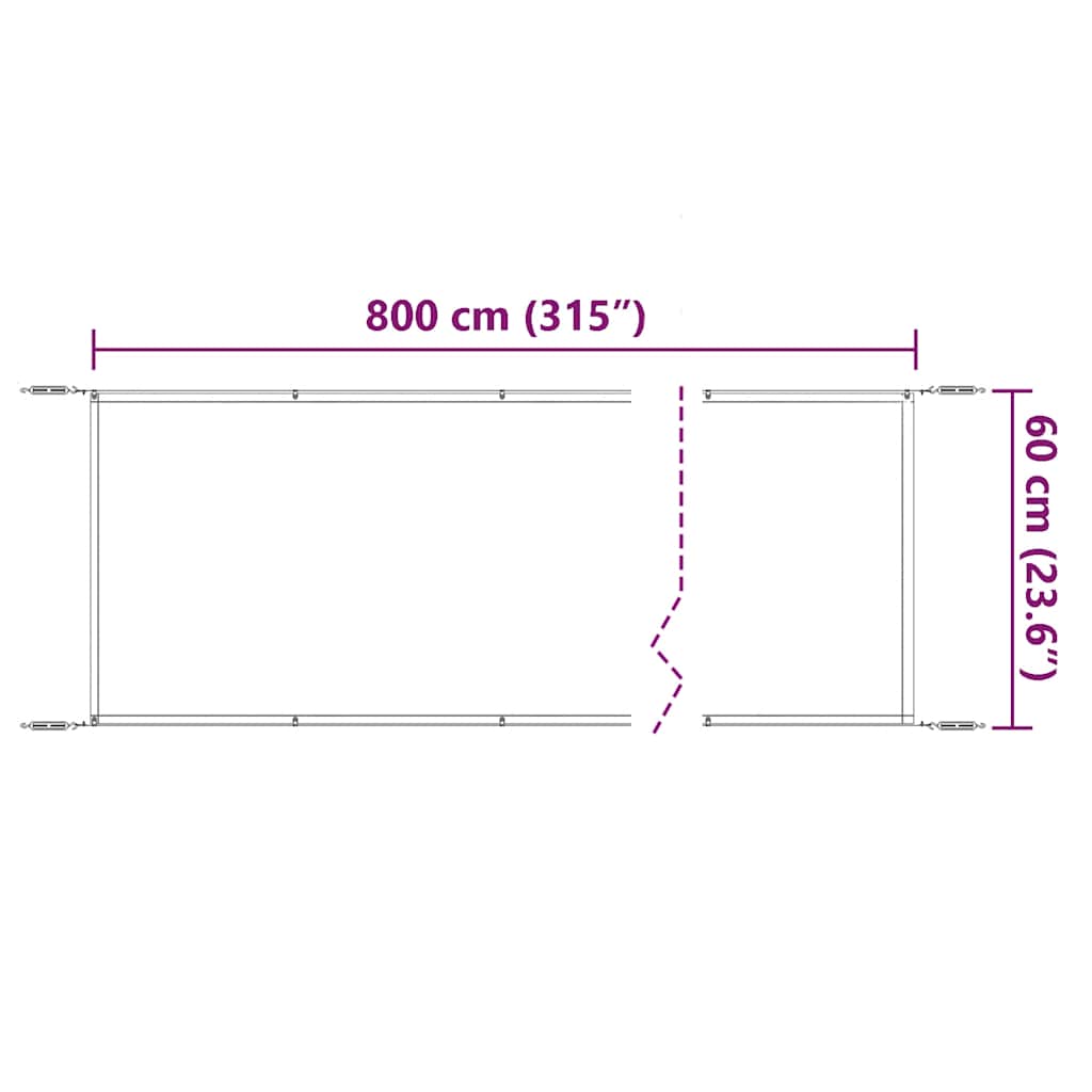 lodret markise 60x800 cm oxfordstof lysegrøn