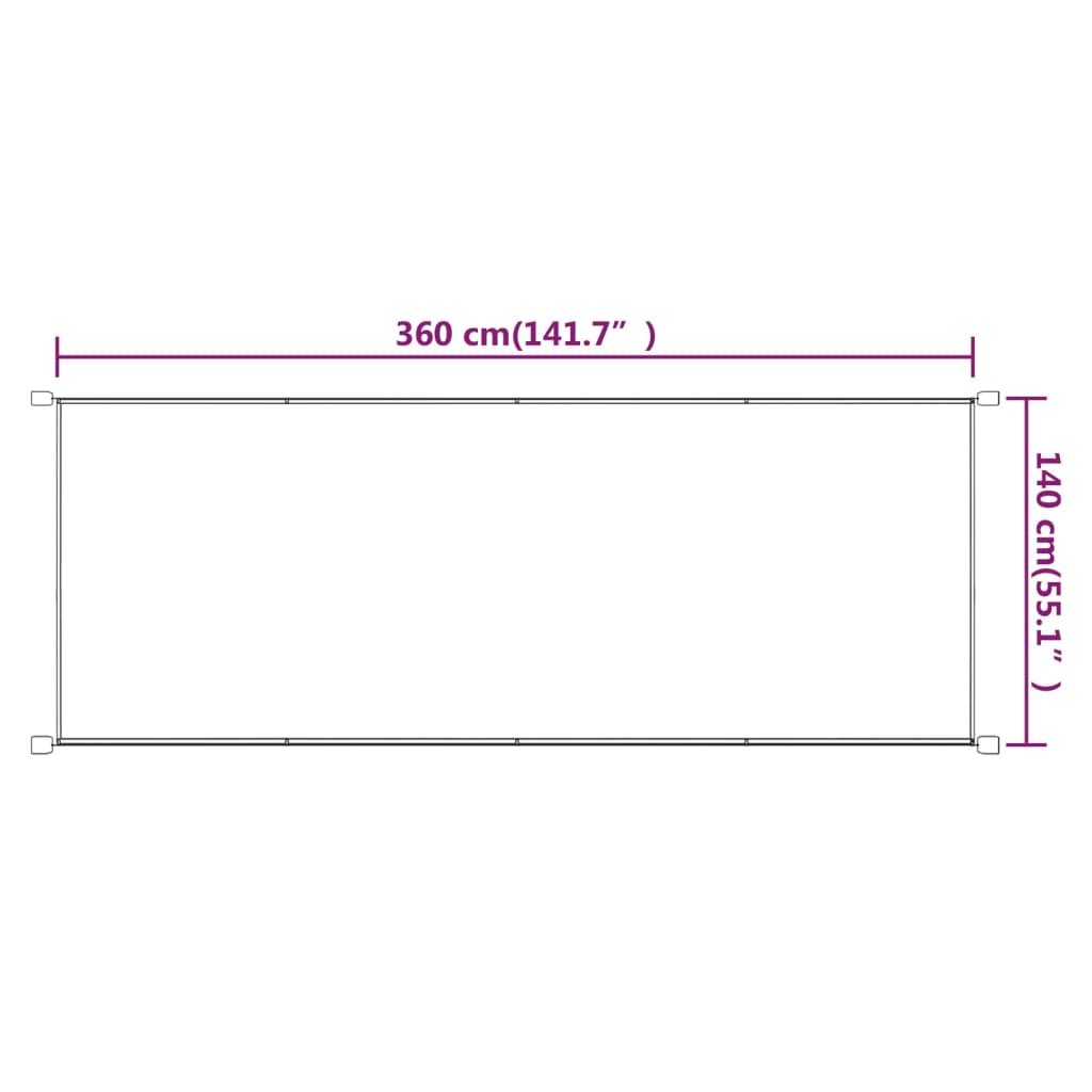 lodret markise 140x360 cm oxfordstof terrakottafarvet
