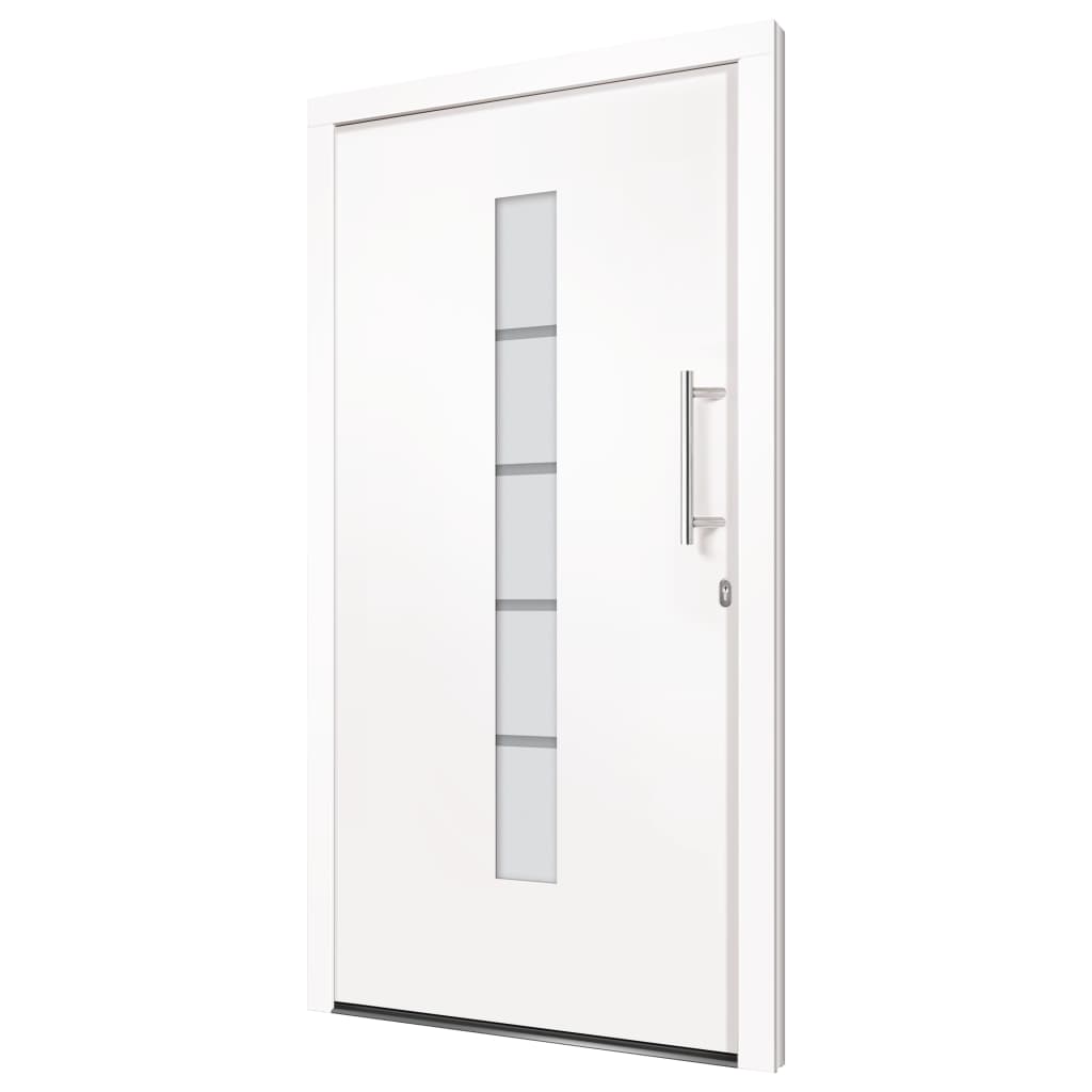 hoveddør 100x200 cm aluminium og PVC hvid
