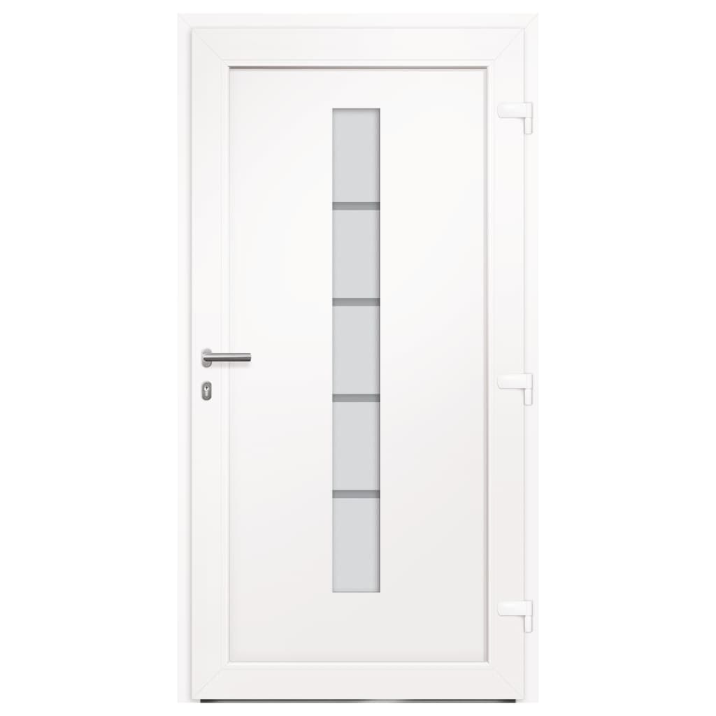 hoveddør 100x200 cm aluminium og PVC hvid
