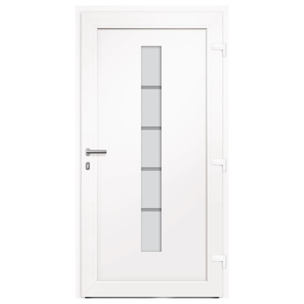 hoveddør 100x210 cm aluminium og PVC hvid