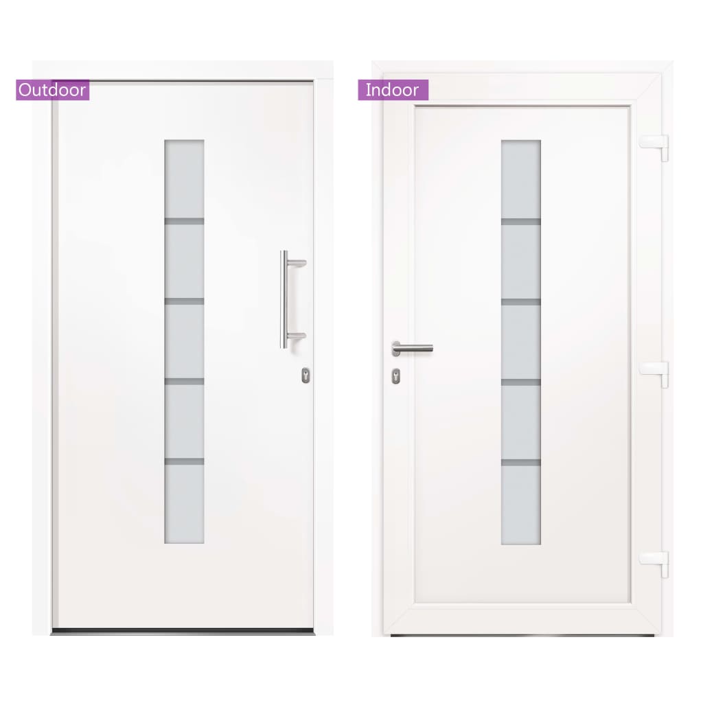 hoveddør 100x210 cm aluminium og PVC hvid