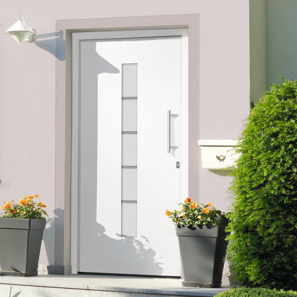 hoveddør 100x210 cm aluminium og PVC hvid