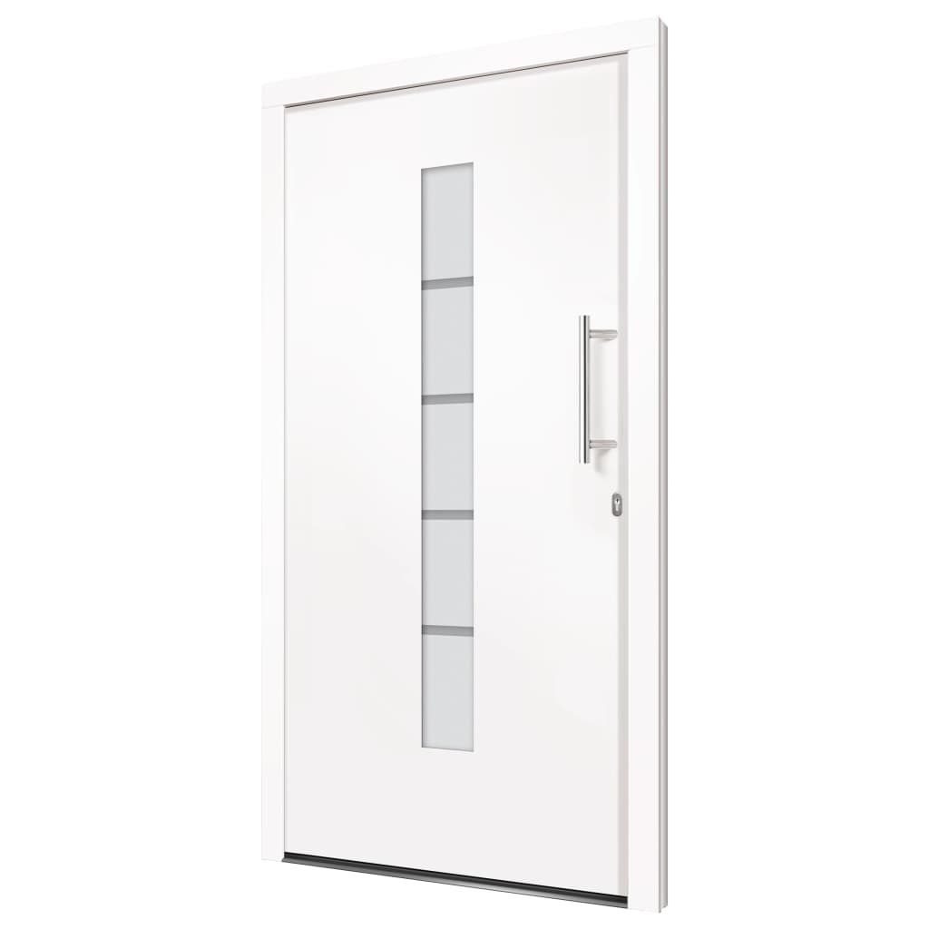 hoveddør 110x210 cm aluminium og PVC hvid