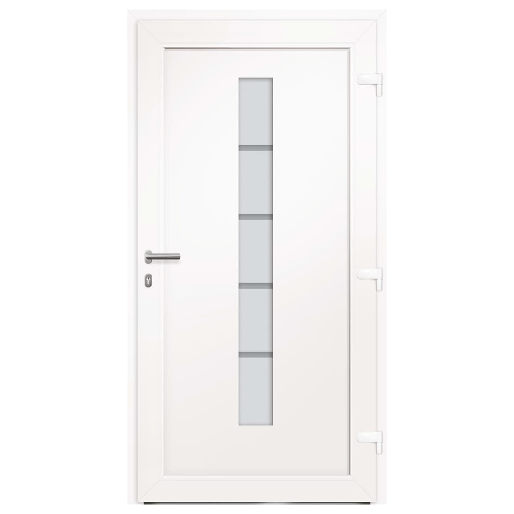 hoveddør 110x210 cm aluminium og PVC hvid