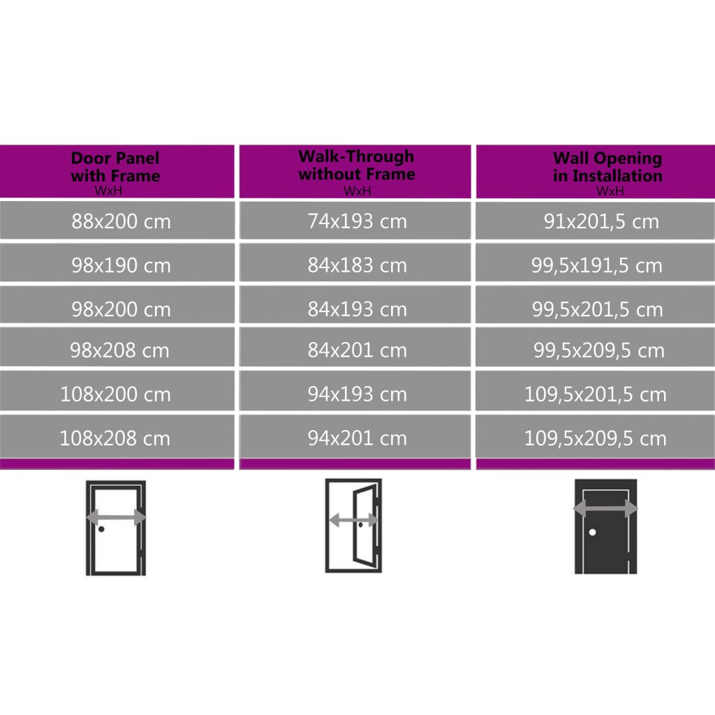 hoveddør 110x210 cm aluminium og PVC hvid
