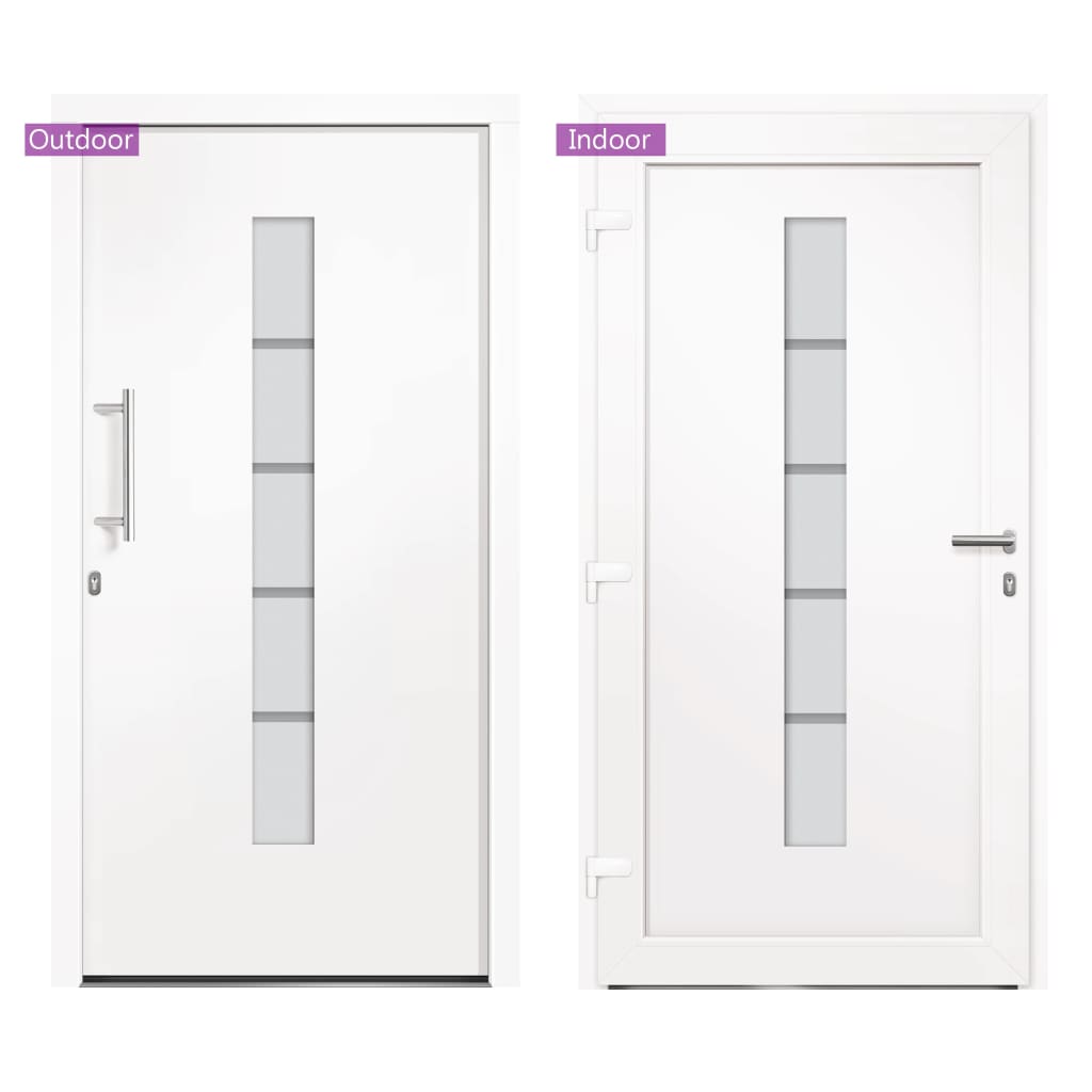 hoveddør 100x210 cm aluminium og PVC hvid