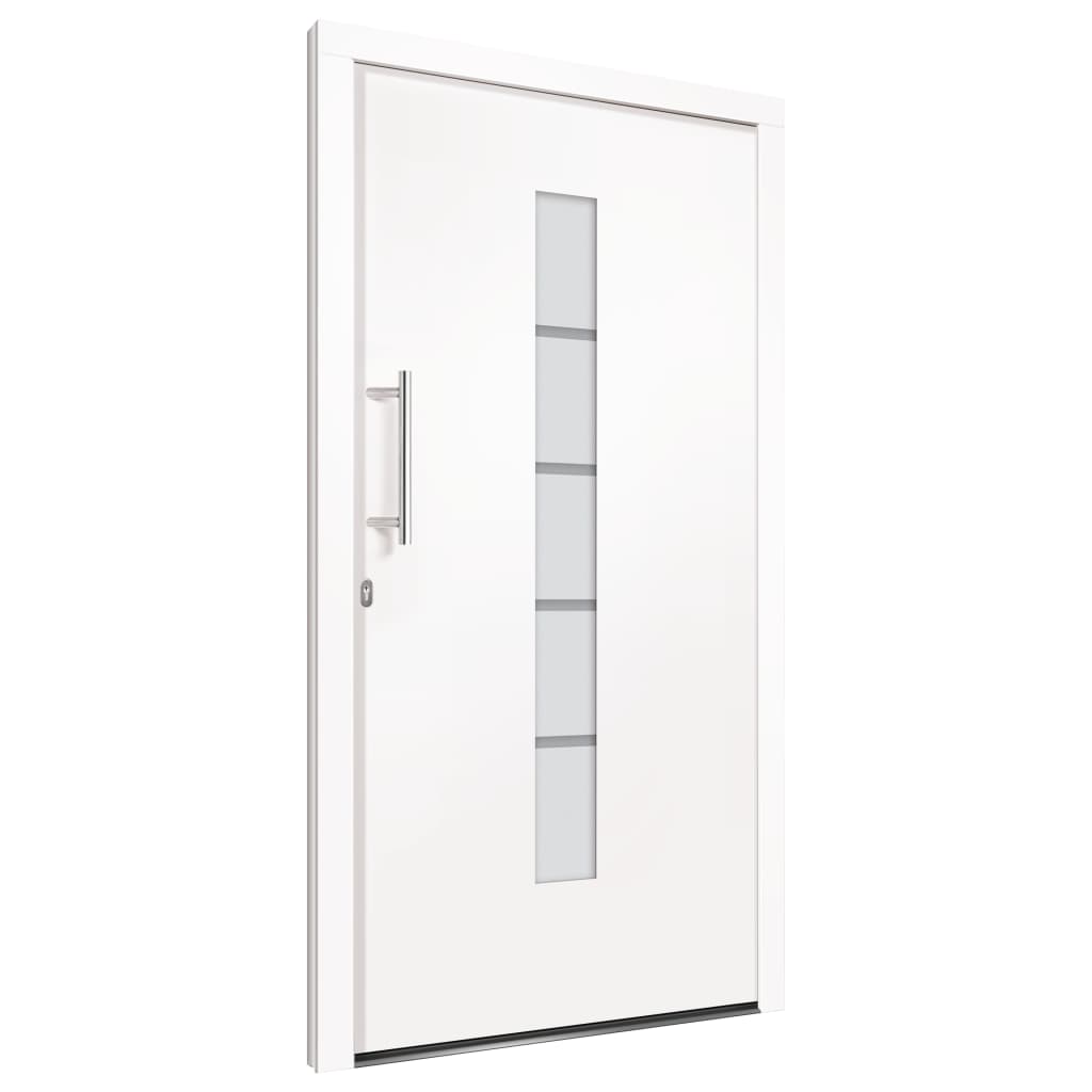 hoveddør 110x210 cm aluminium og PVC hvid