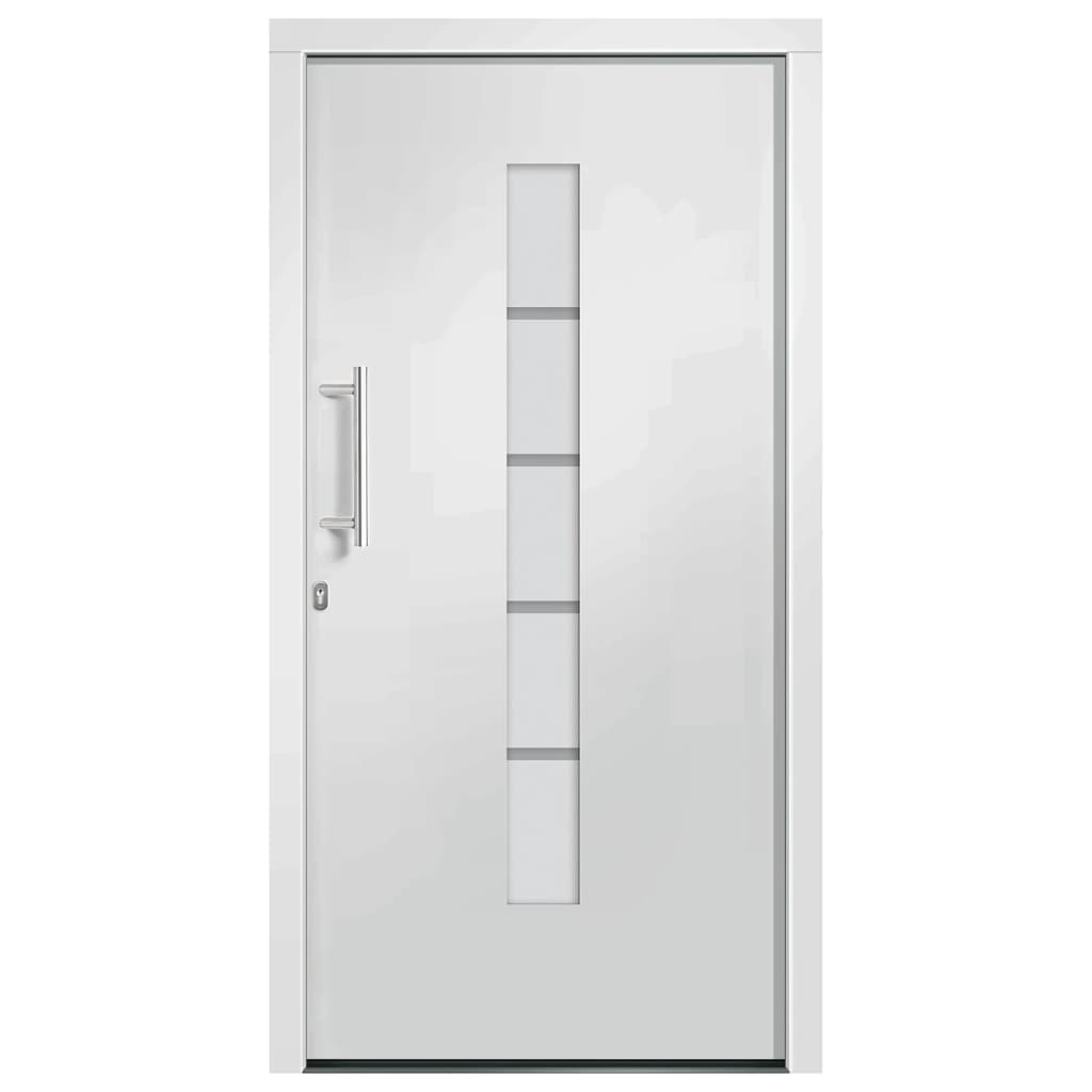 hoveddør 110x210 cm aluminium og PVC hvid